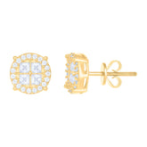 10 kt Gold Earrings With Moissanite Ctw 0.80